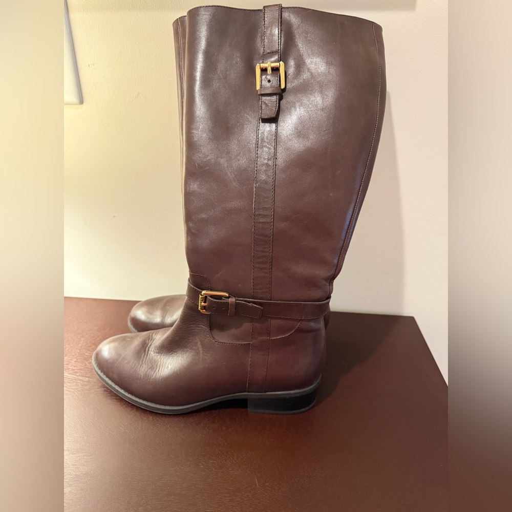 Ralph Lauren leather heeled boots